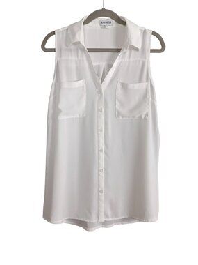 Express Portofino Sleeveless Button Front Blouse